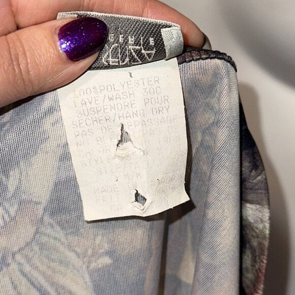 vtg 90s La Senza Renaissance Art Print Blouse Rare Mesh Top Womens Size Medium - Picture 2 of 7